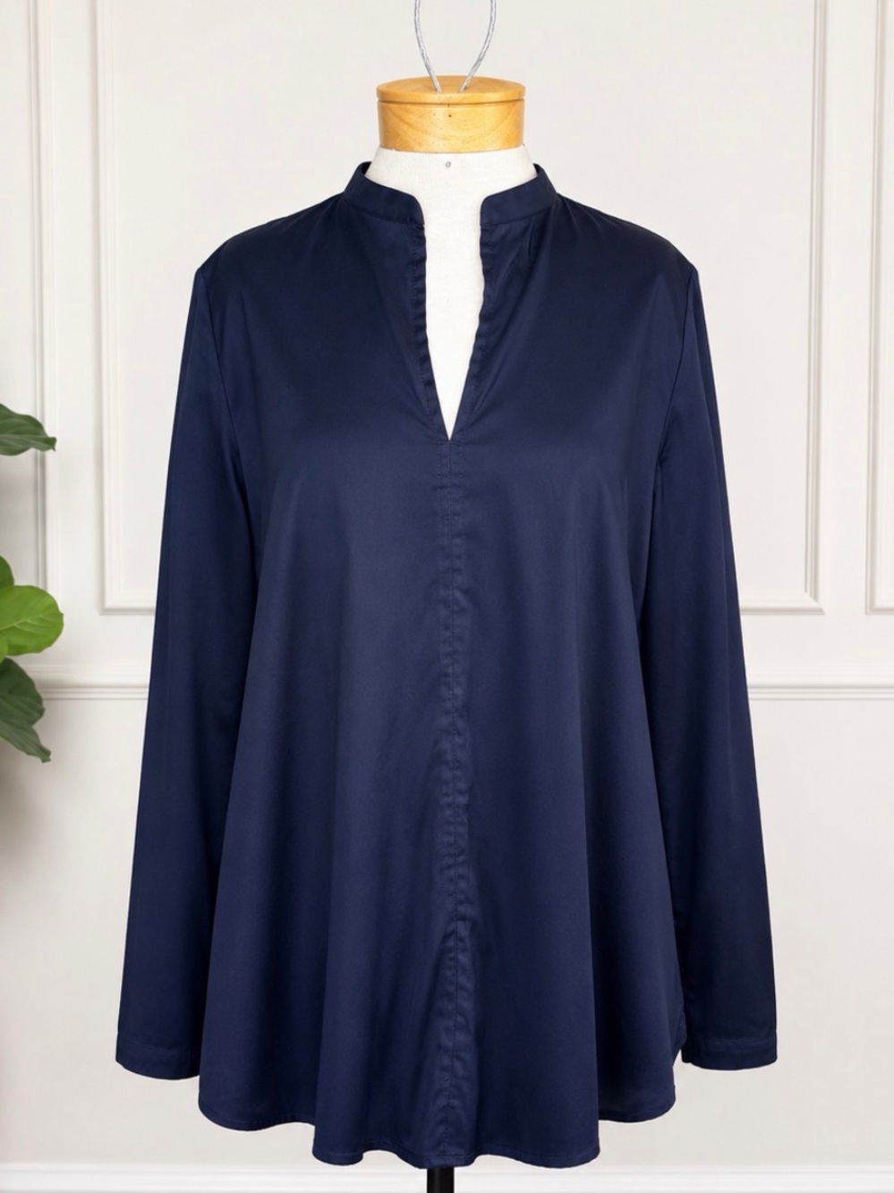 COS Navy Oversized Cotton Blouse – Size 10 – Minimalist Chic